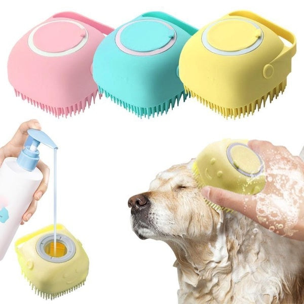 Soft Silicone Dog Brush Bathroom Pet Bath Massage Shampoo Brush Puppy Cat Washing Grooming Shower Brush