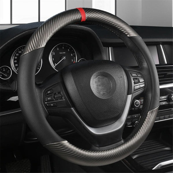 Perforated Leather Carbon Fiber Sport Style Car Steering Wheel Cover For BMW E81 E82 1M E92 E93 F34 F35 E60 E63 F07 F10 G21 G28