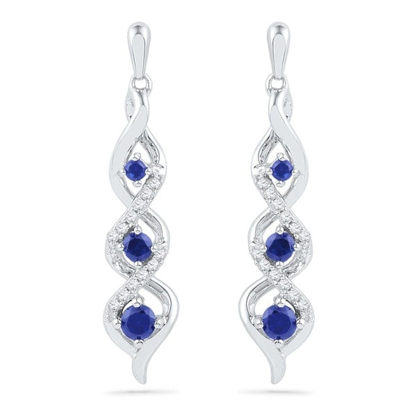 Boucles d'oreilles pendantes en zircone cubique, saphir bleu, tendance, pour femmes, fiançailles, mariage, mariée, bijoux cadeau