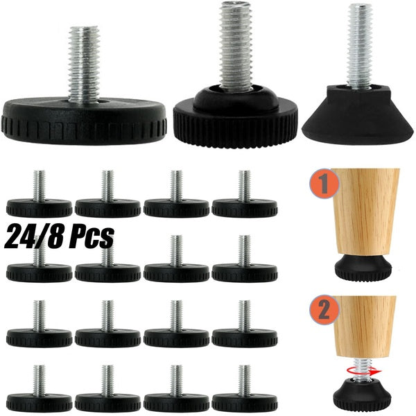 M6-M8 Screws Furniture Leveler Adjustable Height Replacement for Bookshelf Chair Bed Table Leg Feet