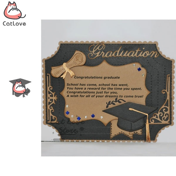 CatLove Bachelor Cap Graduation Hat Metal Cutting Dies Scrapbooking Stencil Die Cuts Card Making DIY Craft Embossing New Dies For 2019