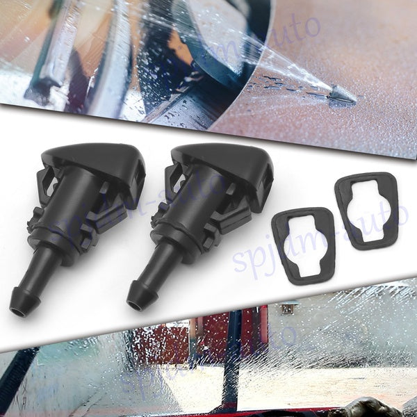 2pcs Car Windshield Washer Water Nozzles Spray For Chrysler 300 Dodge Charger Ram 1500