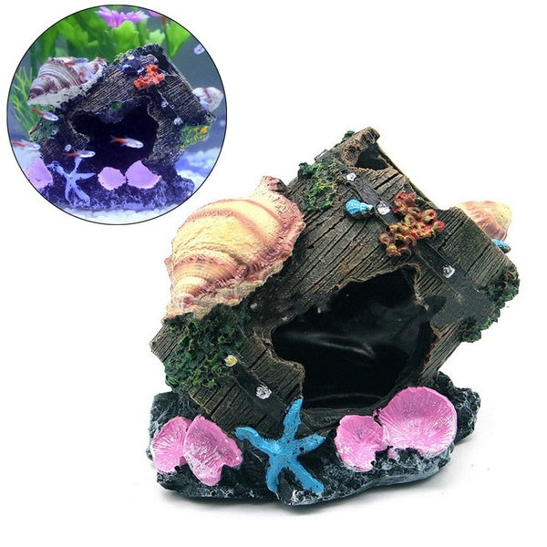 Home Decoration Accessories Aquarium Fish Tank Artificial Barrel Resin Ornament Cave Landscaping Decoration Animals