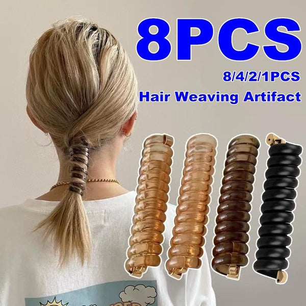 1-2-4-8pcs Creative Magic Hair Weaving Artifact Telephone Line Hair Band For Women Girls Elastic Rubber Band Tied Fashion Hair Accessories