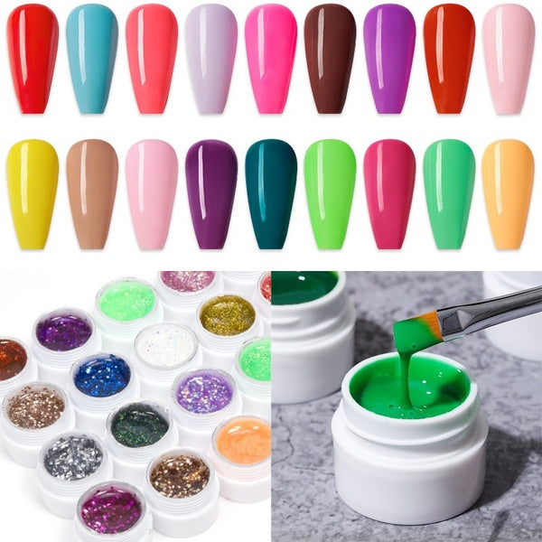 36 Couleurs Soak Off LED UV Gel Vernis À Ongles Pure Cover Couleur Glitter Semi-Permanent Nail Gel Laque Kit
