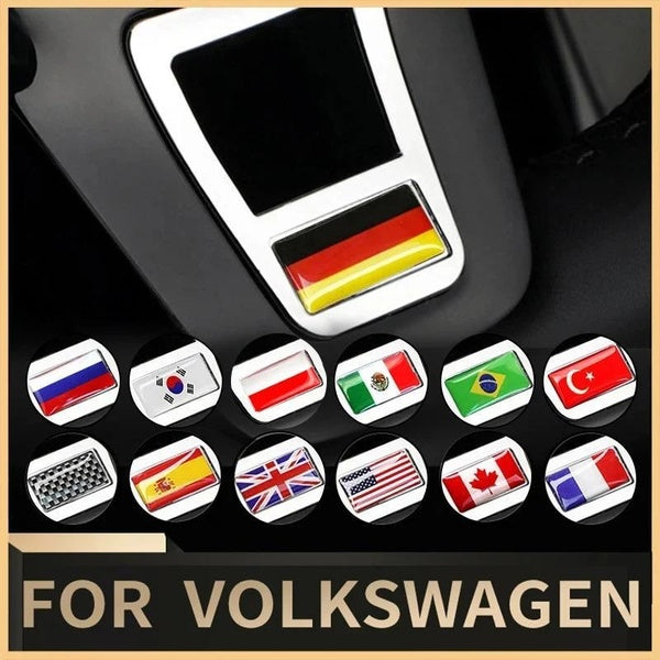 Car Emblem Steering Wheel Cover Sticker For Golf Polo Passat CC Tiguan Rline Jetta Atlas Bora Touran Lavida Sharan