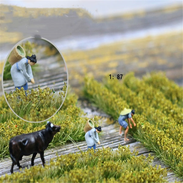 1:72-1:87 HO Scale Model Grass Field Wheat Flower Cluster Tufts Green Bush Building Scenery Model Making Kits Accessories Matron Inn