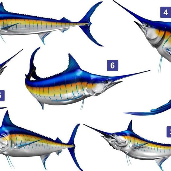 Stripped Marlin Vinyl Sticker Fish Decals for Boat Car Vehicle Truck Fishing