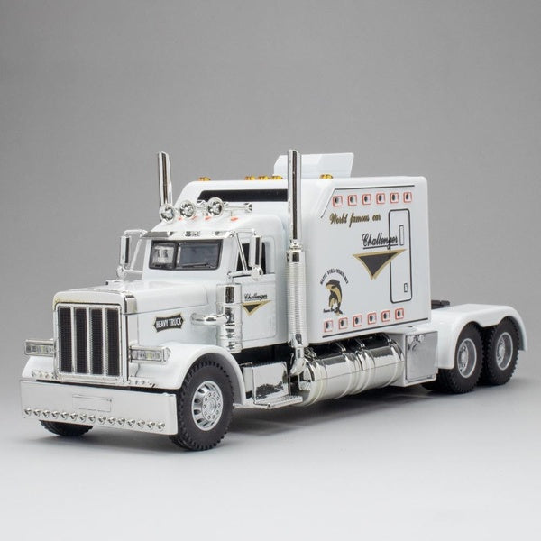 1:24 Scale Alloy Diescast Vehicle Model Car Toy for Peterbilt Heavy Truck 389 Sound Light Collectible Toy Kids Gift Matron Inn