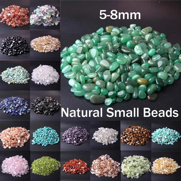 Natural Stone Beads Colorful 5-8Mm Mixed Gravel Chip Beads Irregular Energy Gem Stone for Fish Tank Bonsai Decoration