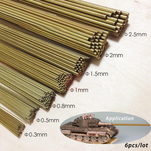 0.3mm-3mm Model Modified Copper Tube DIY Military Tanks Modeling Scene Materials Diorama Kits Accessory