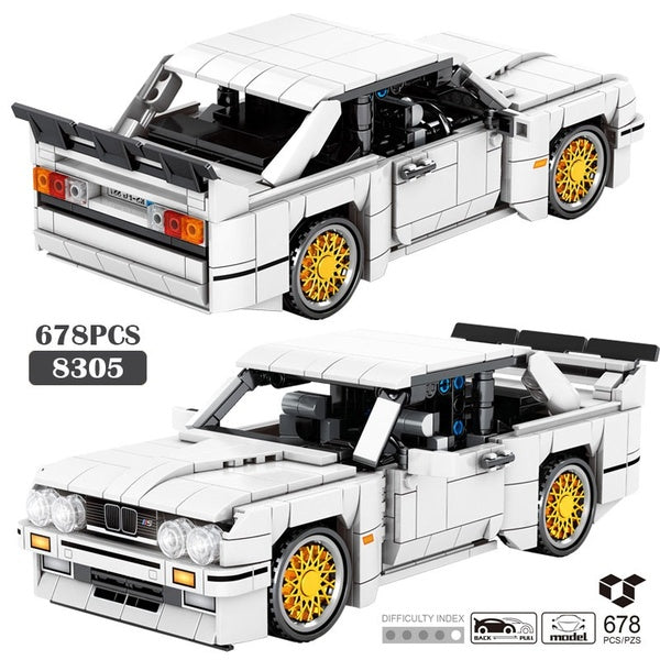 Nouveau blanc Super Sport course retirer voiture modèle bloc de construction brique assemblage éducatif enfants cadeau