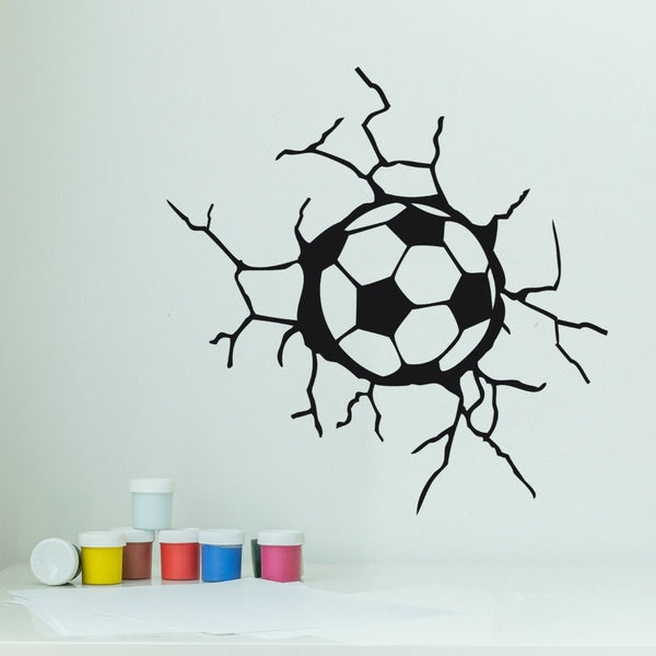 Football in the Wall Nursery Boy Sports Football Wall Art sticker Home Decor Vinyl Decal
