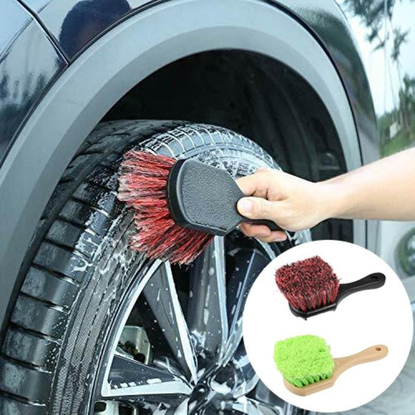 Short Handle Car Wheel Tire Brush Soft Brush for Car Tire Cleaning Dirt Road Grime