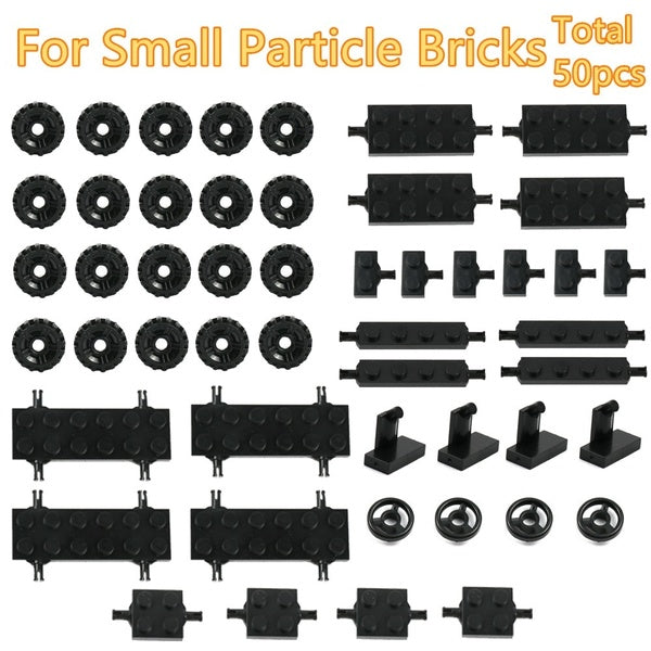 42PIECES Mini Wheel Axles Pack Car Tires 5 Models Building Blocks Accessories Enlighten Toys For Kids Assemble Small Build Parts