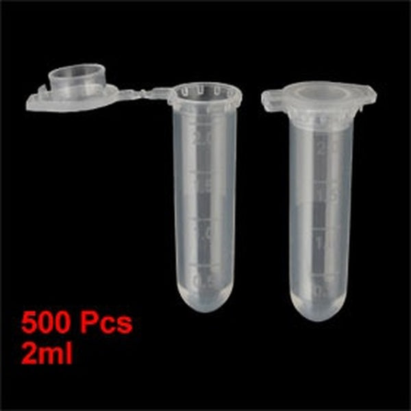 Tubes à essai gradués en plastique de tubes à centrifuger de laboratoire 2 ml avec couvercles 500 pièces