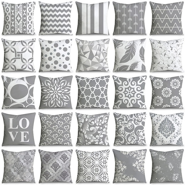 Gray Pillowcases Sofa Pillow Covers Livingroom Cushion Cover Bedding Home Decor 45cm X 45cm