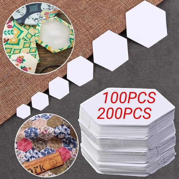 100pcs-200pcs Paper Piecing Paper Paper Piecing Shapes Hexagon English Paper Piecing Templates Quilting Templates for Use in Quilting, Sewing, and Cr