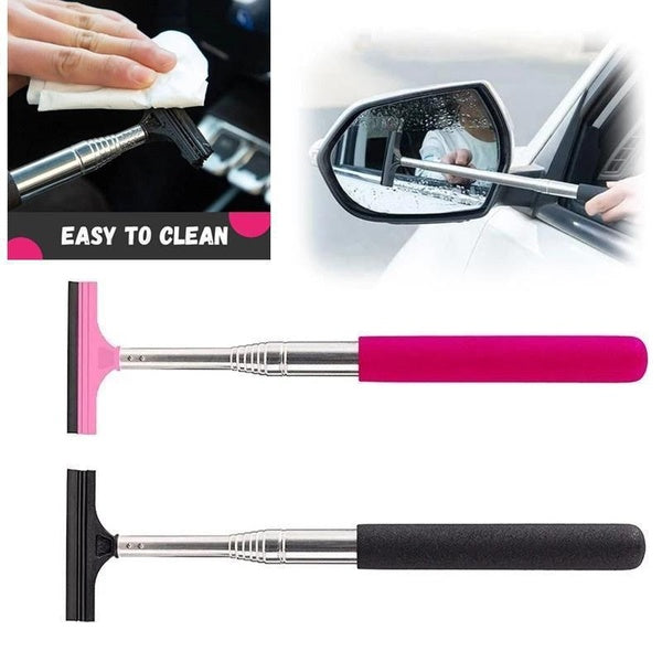 Car Mirror Wiper Portable Retractable Car Rearview Mirror Windshield Brush Glass Cleaning Tool Quickly Clean Water Mist and Dirt