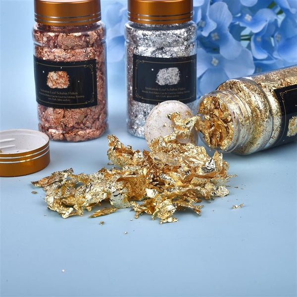 1 Bottle Gold Leaf Flakes 3g Gold Silver Confetti Filling For DIY Epoxy Resin Craft Nail Art Materials Foil Paper Jewelry Making