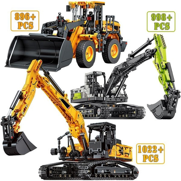 New Wheel Loader Building Blocks Car Toys Track Excavator Vehicles Model DIY Bricks Kits for Adults Children Kids Gifts