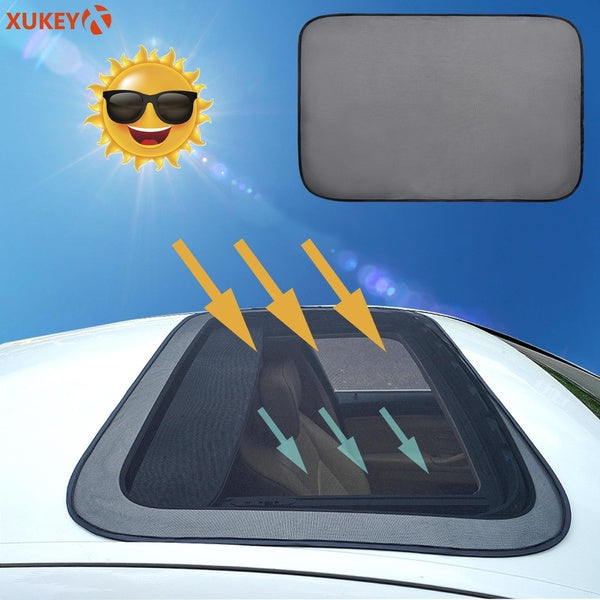 XUKEY Magnetic Car Sunroof Sun Shade Moonroof Mesh Car Roof Cover SUV Tent Camping Awnings Kept The Bugs Out Bug Screen Ventilation Net UV Sun Protec