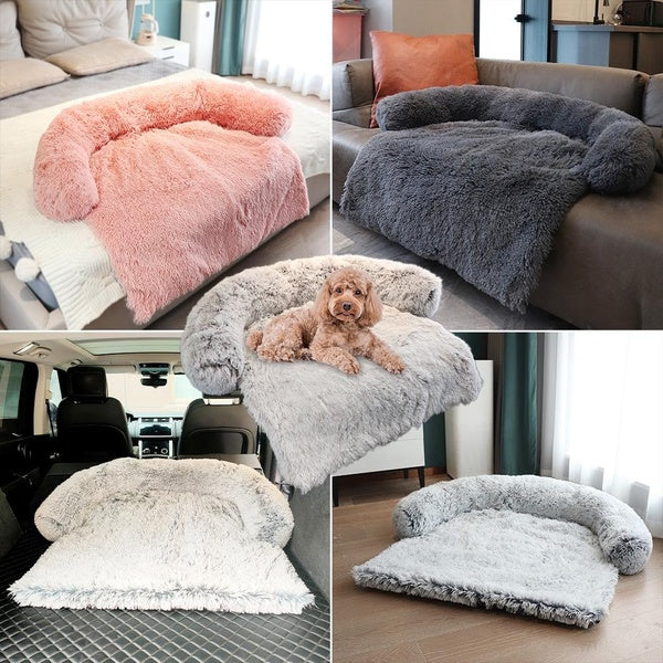 Dog's Nest Plush Sofa Pet's Nest Winter Cat and Dog Sleeping Use Nest Removable and Washable Dog Bed Cat Mat Long Fur Nest Pet Mat