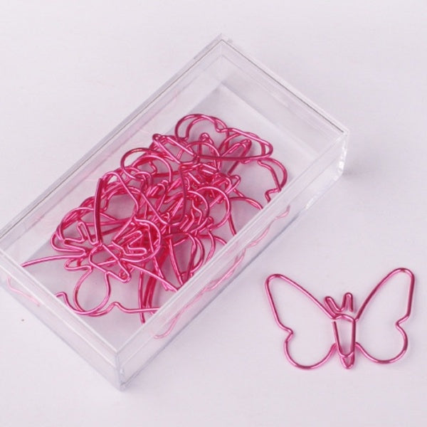 18pcs-box Butterfly Shaped Paper Clip for Girl Gift Office School Supplies
