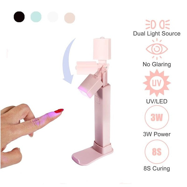 VOCOSTE USB Nail Drying Lamp Foldable UV LED Lamp Nail Mini Portable Nail Dryer 8S Fast Curing Gel Nail Polish Dryer Gift Home Travel Use