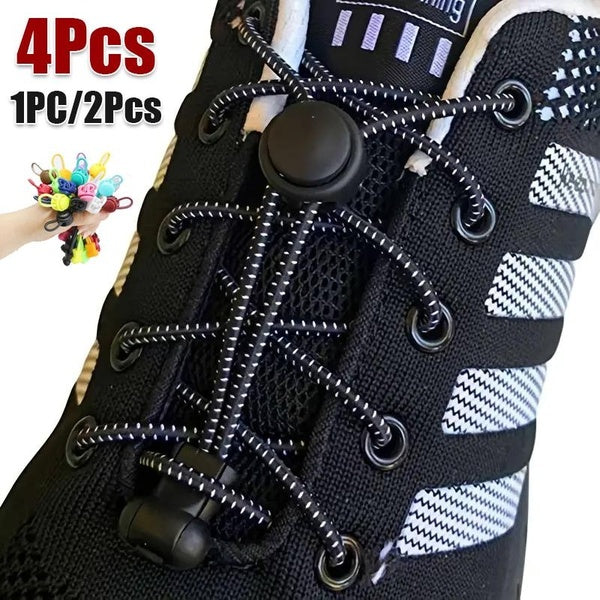 1-2-4 paires 100CM-39.4 pouces lacets de baskets élastiques sans cravate lacets de chaussure étirement serrure lacets paresseux lacets en caoutchouc