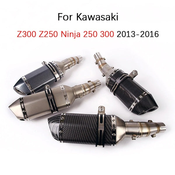 Échappements à enfiler pour Kawasaki Z250 Z300 Ninja 250 300 2013-2016 tuyau d'échappement de moto Tube de liaison intermédiaire 51mm silencieux DB K