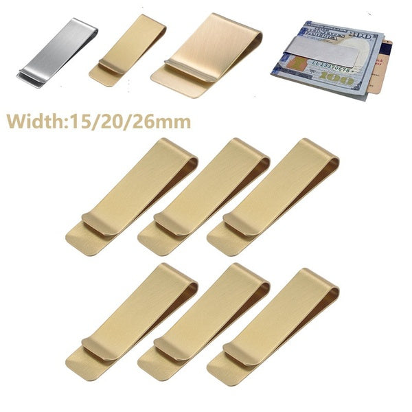 Pince à billets mince en acier inoxydable 70-50mm pince de support pour portefeuilles cartes de crédit, or-argent paquet de 8-6-5-4-3-2