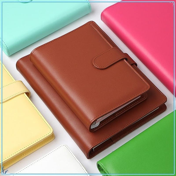 A5-A6 Macaron Color Leather Notebook Planner Agenda Office Organizer