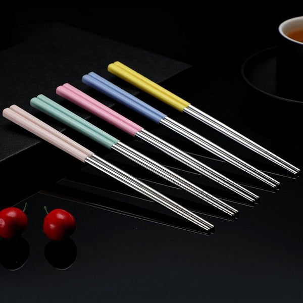 304 Chopsticks Creative Household Chinese Stainless Steel Dining Chopsticks Durable and Easy To Clean Household Non-slip