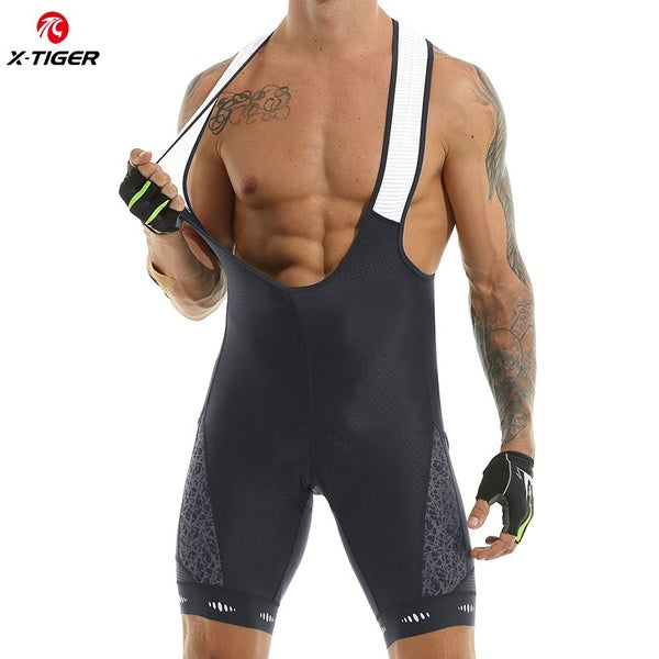 X-Tiger Cycling Bibs Shorts Men Triathlon Ciclismo Masculina Bib Shorts Gel Padded Bike Tights Lycra With Pockets Bicycle Shorts