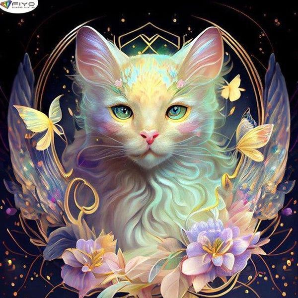 Cat 5D Diamond Painting Kits Full Drill Crystal Embroidery Pictures Arts Craft for Home Wall Decor(Full Round 25x25-30x30-40x40-50x50cm)(Full Square