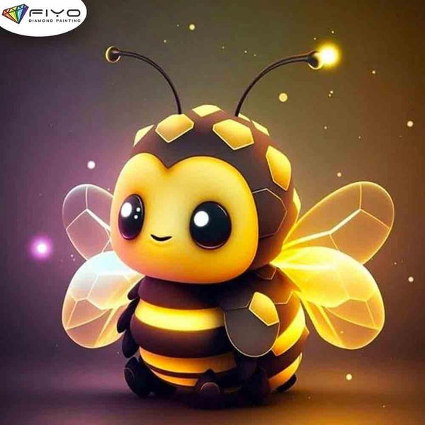 FIYO Lovely Little Bee Diamond Painting Kits For Adults DIY 5D Diamond Mosaic Diamond Painting Home and Kitchen Fashion Canvas Pictures Wall Decorati
