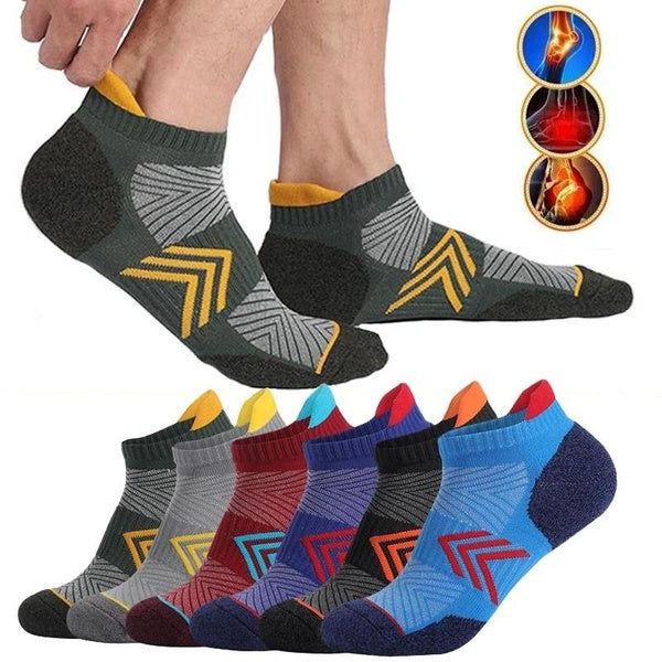 1-2-3 Pairs Compression Socks For Women & Men Plantar Moisture Wicking Running Cotton Socks With Ankle Support Sport Veins Socks For Running Camping,