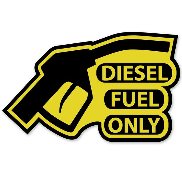 Diesel Fuel Only Vinyl Sticker Decal Reminder Gas Cap Cover Marker Yellow Black