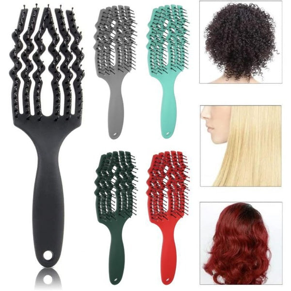 New Design 6 Line Hair Detangling Brush Comb Hairbrush Scalp Massage Dry Wet Detangler for Straight or Wavy Kinky Curly Detangler Hair Styling Tools