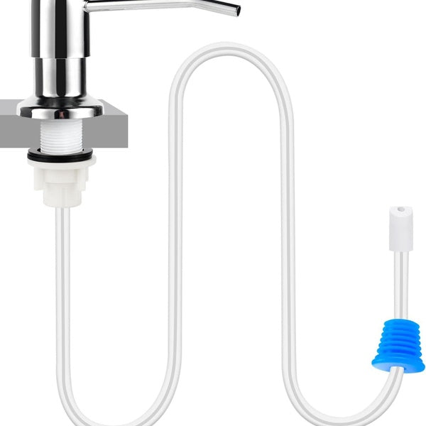 Distributeur de savon à vaisselle pour évier de cuisine, distributeur de savon pour évier de comptoir, pompe à eau avec tube d'extension anti-déverse