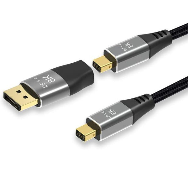8K Mini DP HD DisplayPort Cable With Adapter 8K@60Hz 4K@144Hz Male to Male Thunderbolt 2 Adapter Audio Video Cable for MacBook