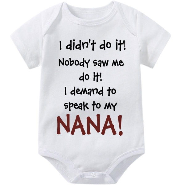 I Demand to Speak to My NANA Baby Onesie for Boys Grils,Cute Creeper Infant One-piece Baby Bodysuit,Funny Novelty Short Sleeve Jumpsuit Romper,Newbor