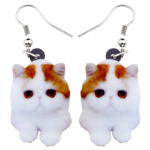 Acrylic Cartoon Sweet Cat Kitten Earrings Dangle Drop Cute Animal New Jewelry For Women Girls Charms Accessories