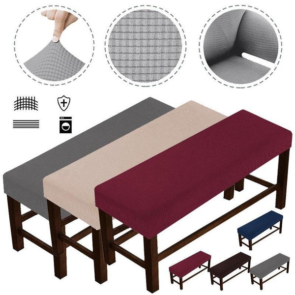 Bench Seat Cover, Soft Stretch Long Bench Slipcover, Dining Bench Protector Universal Bench Cover Removable Washable Bench Slipcover for Dining Room,