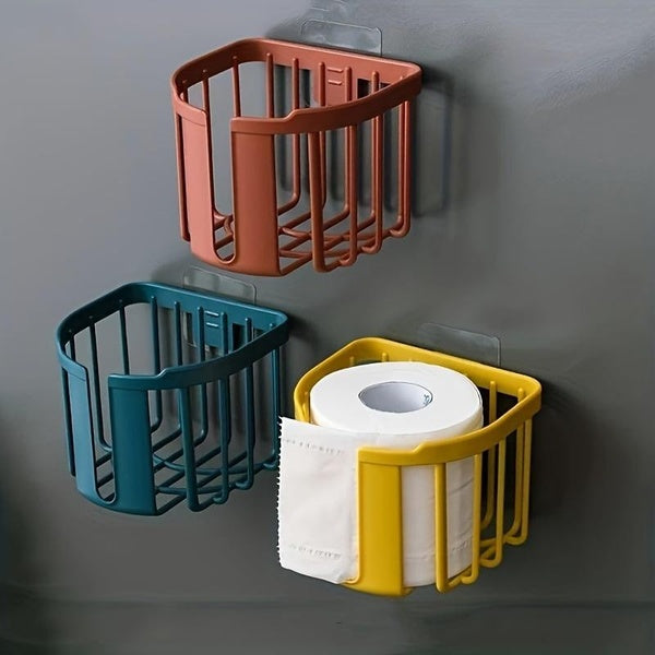 Toilet Paper Holder Bathroom-Kitchen Self Adhesive Sticker Tissue Roll Wall Mounted