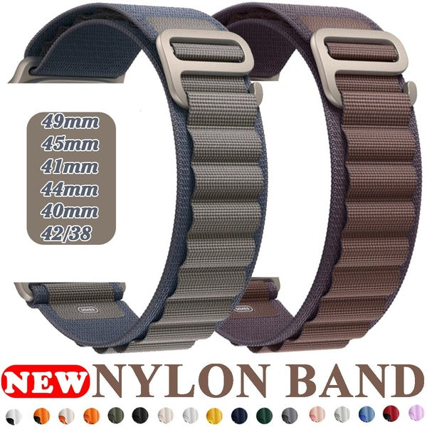 Band for Smart Watch Ultra 2-Ultra 49mm 9 8 7 45mm 41mm 44mm 40mm for Smartwatch Series SE 6 3 5 4 2 1 42mm 38mm, Sport Nylon Outdools Breathable Sof
