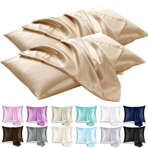 1pc Satin Silk Pillowcase for Hair and Skin,Soft and Comfortable Luxury Satin Pillowcases with Envelope Closure,Ice Silk Cooling Cushion Cover(no Pil