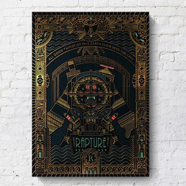 No Frame , Modern Wall Canvas Printing Home Decoration Art, Rapture Bioshock Art Deco Poster
