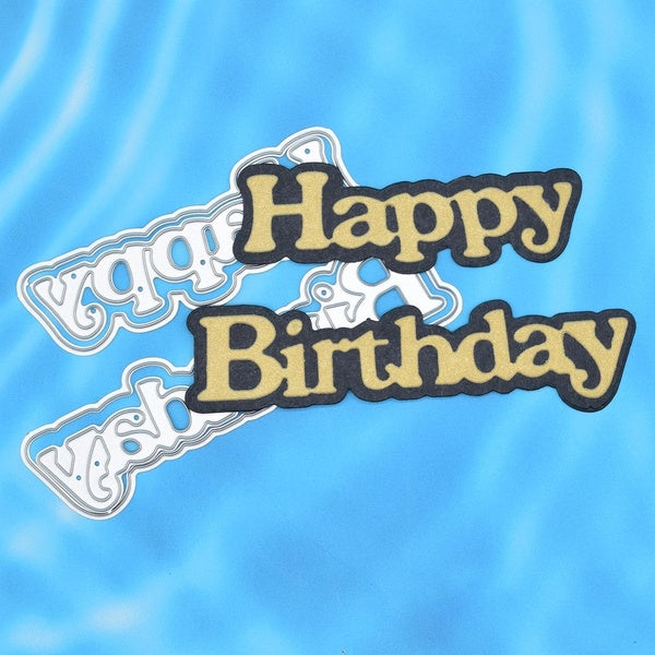 Nouveau joyeux anniversaire matrices de découpe dentelle métal découpes pour bricolage Scrapbooking Album carte faisant de l'artisanat en papier